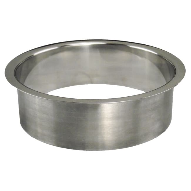 6" X 2" 1-Piece Trash Grommet, Polished Stainless Steel, 2" Liner Depth