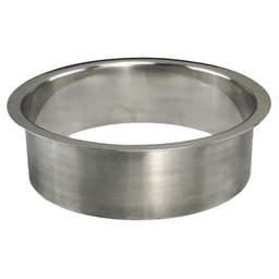 6" X 2" 1-Piece Trash Grommet, Polished Stainless Steel, 2" Liner Depth