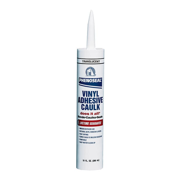 Phenoseal All-Purpose Vinyl Adhesive Caulk, 10 Fl oz Cartridge, Translucent