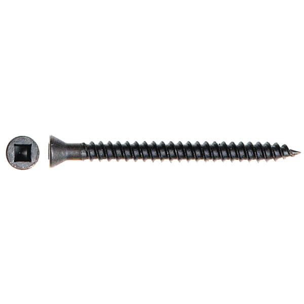 #6 x 2-1/4" Flat Head Trim Head Screw, Square Drive Twinfast Thread and Sharp Point, Black, Box of Thousand by Wurth