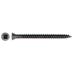 #6 x 2-1/4" Flat Head Trim Head Screw, Square Drive Twinfast Thread and Sharp Point, Black, Box of Thousand by Wurth