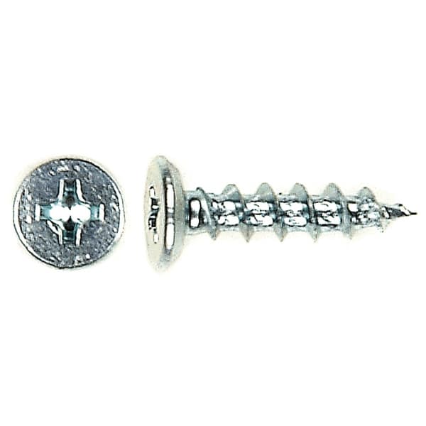 #6 x 5/8" Undercut Flat Head Hinge/Drawer Slide Screw, Phillips Drive Coarse Thread and Regular Point, Zinc, Box of Thousand by Wurth
