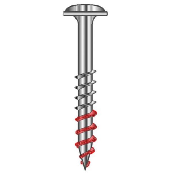 #8 x 1-1/8" Round Washer Head Assembly Screw, Combo Drive Turbo Thread and Regular Point, Lubricated, Box of 6 Thousand by Wurth