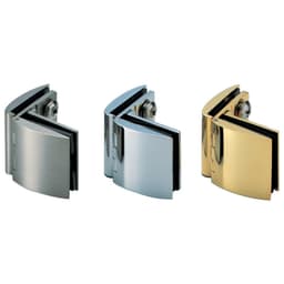 Inset Glass Door Hinge with Catch, Satin Nickel