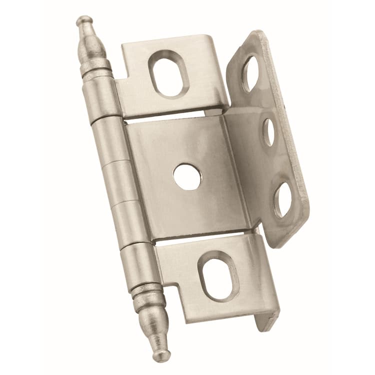 3/4" Full Wrap-Around Minaret Finial Hinge, Free-Swinging, Inset, Satin Nickel