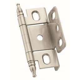 3/4" Full Wrap-Around Minaret Finial Hinge, Free-Swinging, Inset, Satin Nickel