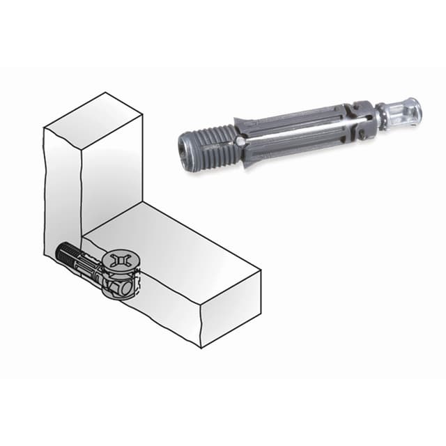 8mm Plastic/Zinc System 5 Dowel for Panel to Panel Application, Dark Gray/Zinc, Bulk of 100