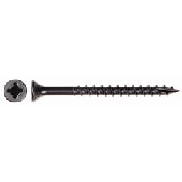 #8 x 3" Flat Head Assembly Screw, Combo Drive Coarse Thread with Nibs and Type 17 Auger Point, Black, Box of Thousand by Wurth