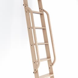 47" Wooden Handrail with Black Bolt, Clear Coat Finish, Red Oak