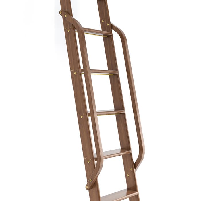 47" Wooden Handrail with Satin Brass Bolt, Clear Coat Finish, Walnut