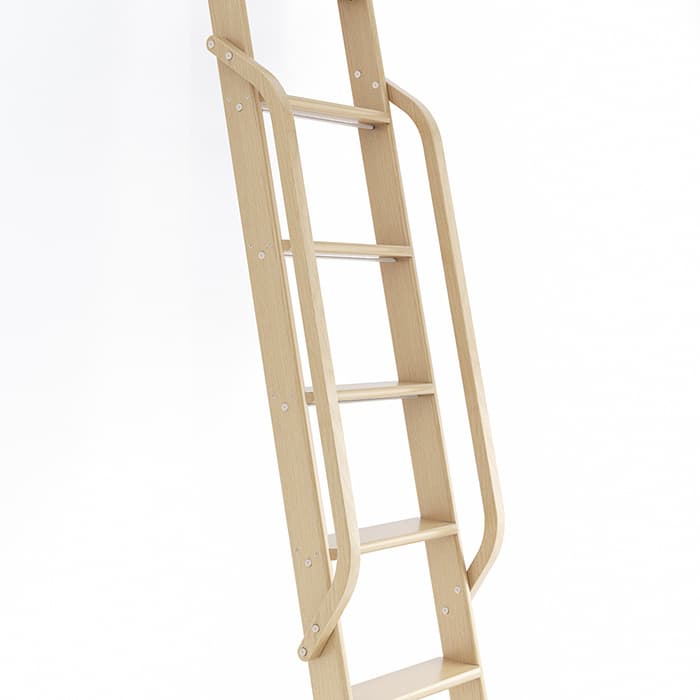 47" Wooden Handrail with Satin Nickel Bolt, Clear Coat Finish, White Oak