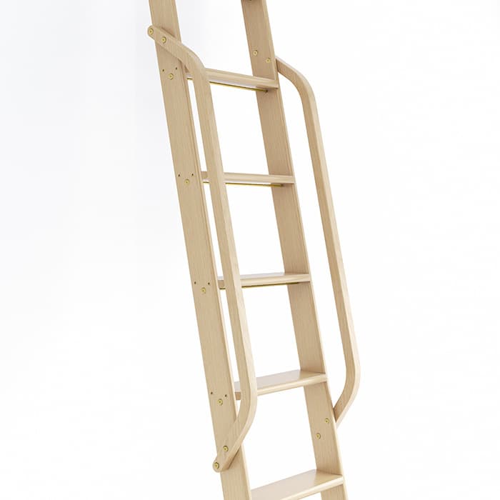47" Wooden Handrail with Satin Brass Bolt, Unfinished, White Oak