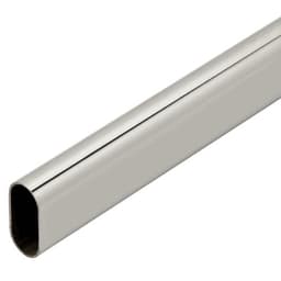 PRO 1-1/8" x 5/8" Oval 8' Long 16 Ga Closet Closet Rod, Aluminum, Dull Chrome Finish
