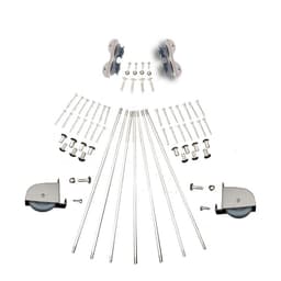Contemporary Rolling Hardware Kit for 20" Wide Library Ladder, Satin Nickel Finish