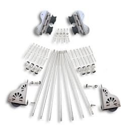 Swivel Rolling Hardware Kit with Brake for 20" Wide Library Ladder, Satin Nickel Finish