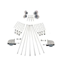 Contemporary Rolling Hook Ladder Hardware Kit for 20" Wide Library Ladder, Satin Nickel Finish