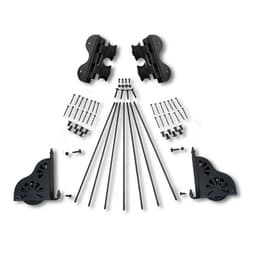Swivel Rolling Hardware Kit with Brake for 20" Wide Library Ladder, Black Finish