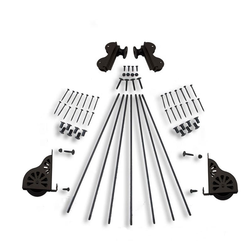 Rolling Hook Ladder Hardware Kit for 20" Wide Library Ladder, Oil Rubbed Bronze Finish