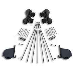 Contemporary Swivel Rolling Hardware Kit for 20" Wide Library Ladder, Black Finish