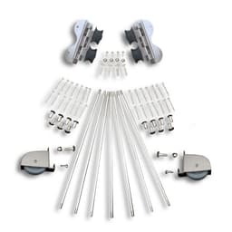 Contemporary Swivel Rolling Hardware Kit for 20" Wide Library Ladder, Satin Nickel Finish