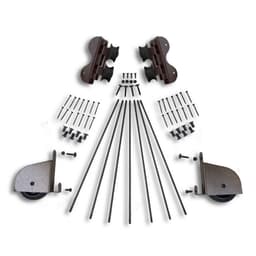Contemporary Swivel Rolling Hardware Kit for 20" Wide Library Ladder, Hammered Antique Brass Finish