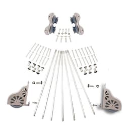 Rolling Hardware Kit for 20" Wide Library Ladder, Satin Nickel Finish