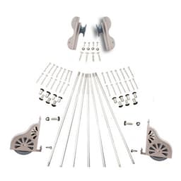 Rolling Hook Ladder Hardware Kit for 20" Wide Library Ladder, Satin Nickel Finish