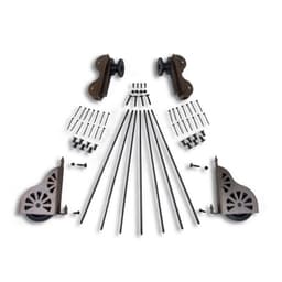 Rolling Hook Ladder Hardware Kit for 20" Wide Library Ladder, Hammered Antique Brass Finish
