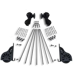 Rolling Hook Ladder Hardware Kit for 20" Wide Library Ladder, Black Finish