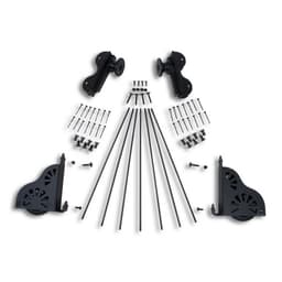 Rolling Hook Ladder Hardware Kit with Brake for 20" Wide Library Ladder, Black Finish