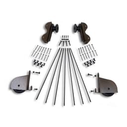 Contemporary Rolling Hook Ladder Hardware Kit for 20" Wide Library Ladder, Black Finish