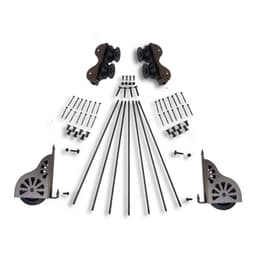 Rolling Hardware Kit for 20" Wide Library Ladder, Hammered Antique Brass Finish