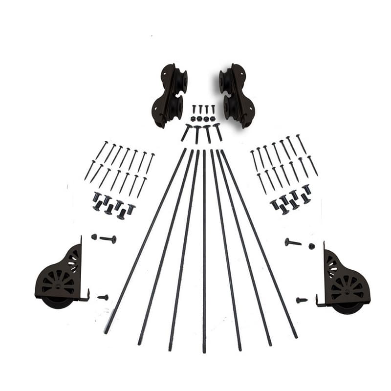 Rolling Hardware Kit for 20" Wide Library Ladder, Oil Rubbed Bronze Finish
