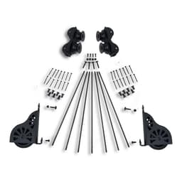 Rolling Hardware Kit for 20" Wide Library Ladder, Black Finish