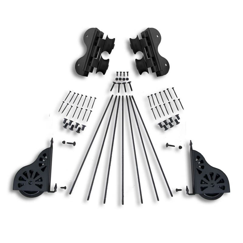 Swivel Rolling Hardware Kit for 20" Wide Library Ladder, Black Finish