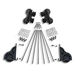Swivel Rolling Hardware Kit for 20" Wide Library Ladder, Black Finish
