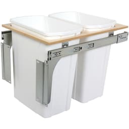 Double 35 QT Top-Mount Waste Container Pullout with 1-1/2" Face Frame for 21" Cabinet Opening, White