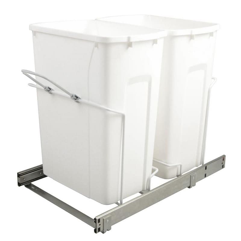 2 BIN 20 QT TRASH PULL-OUT PLATINUM, SCB15-2-20PT