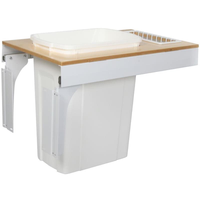 Single 35 QT Top-Mount Waste Container Pullout for 1-1/2" - 1-3/4" Face Frame, White
