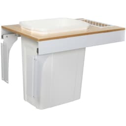 Single 35 QT Top-Mount Waste Container Pullout for 1-1/2" - 1-3/4" Face Frame, White