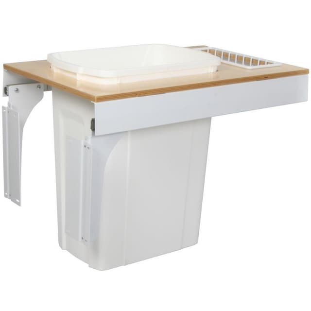 Knape and Vogt TSC Series Top Mount Pullout Single Bin Waste Container with Soft-Close, 35 quart, for s