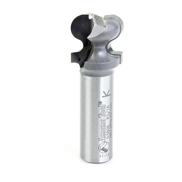 3/4" Dia x 3/4" Carbide Tipped Finger Grip Bit, 3/32" x 3/16" Radius, 1/2" Shank