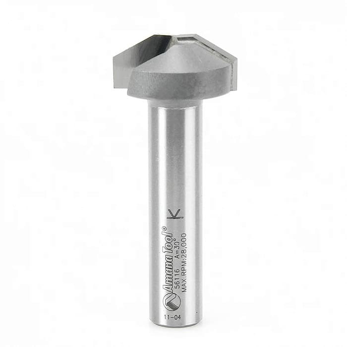 1-1/8" Dia x 1/2" Carbide Tipped Plunging Raised Panel Bit, Style A 30°, 1/2" Shank