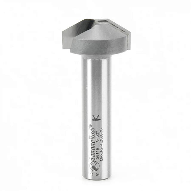 1-1/8" Dia x 1/2" Carbide Tipped Plunging Raised Panel Bit, Style A 30°, 1/2" Shank
