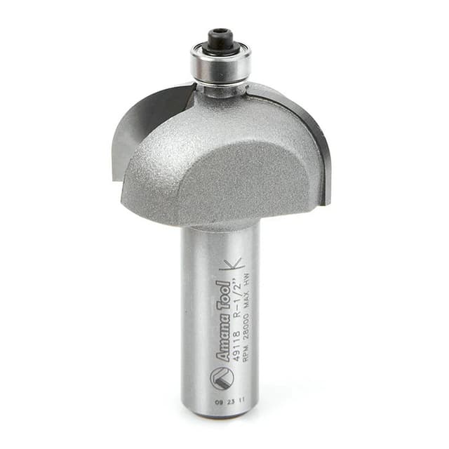 1-3/8" x 1/2" Radius Cove Router Bit, 2-Flute, 1/2" Shank