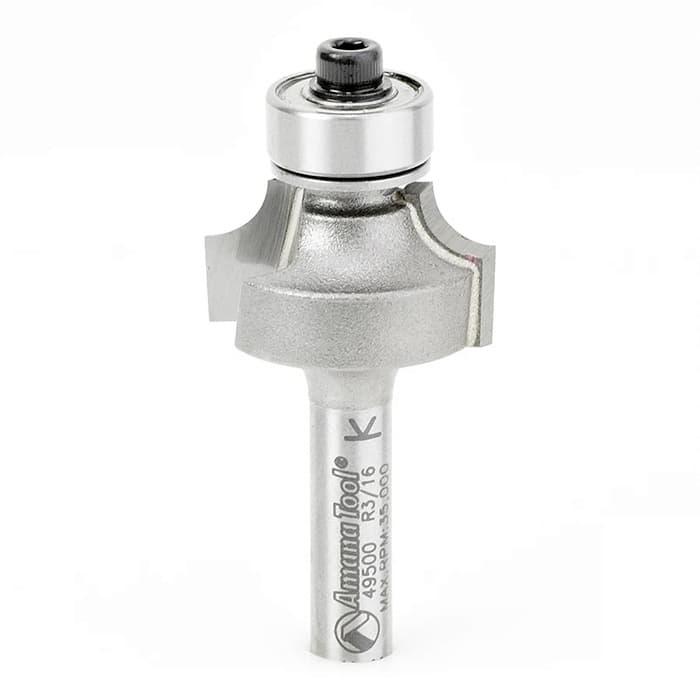 2-3/4" x 5/8" Radius Corner Rounding Bit with Ball Bearing Guide, 2-Flute, 1/2" Shank