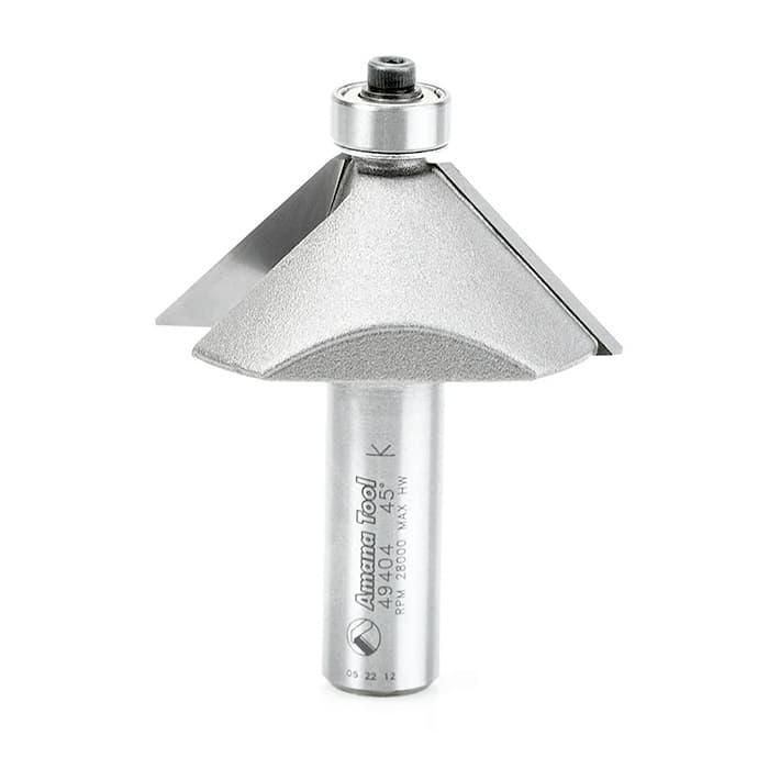 1-31/32" Dia x 3/4" Carbide Tipped Chamfer Bit, 45°, 1/2" Shank