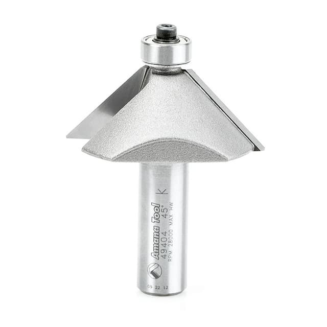 1-31/32" Dia x 3/4" Carbide Tipped Chamfer Bit, 45°, 1/2" Shank