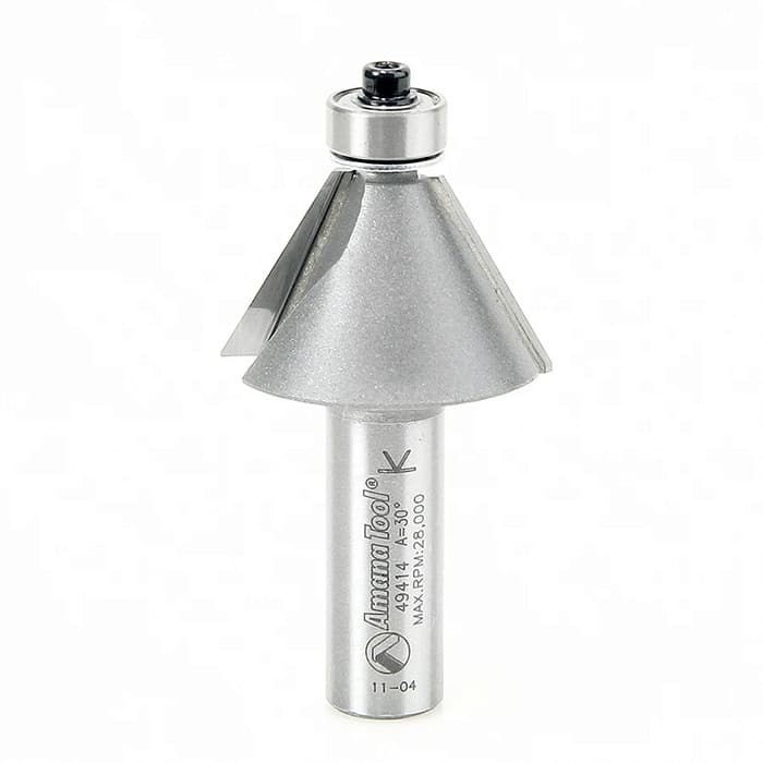 1-3/8" x 2-3/4" Chamfer Router Bit, 2-Flute, 1/2" Shank