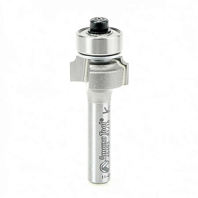 1-3/4" x 1/16" Radius Corner Rounding Bit with Ball Bearing Guide, 2-Flute, 1/4" Shank